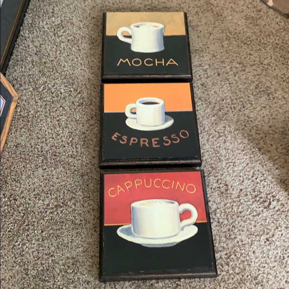 Set of 3 Decorative Coffee Pics